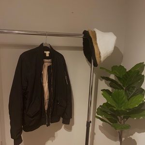 H&M womens black bomber jacket - size 8